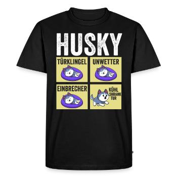 Chien Husky - T-shirt Premium bio Homme - noir - Devant - Nico (187cm)
