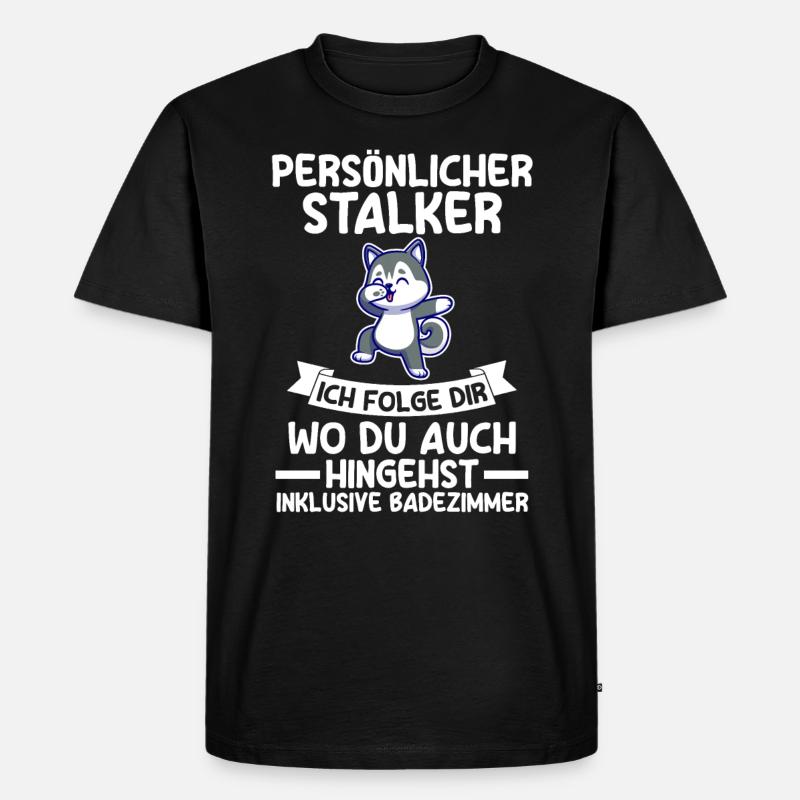 Hund Husky - Männer Premium Bio T-Shirt - Schwarz