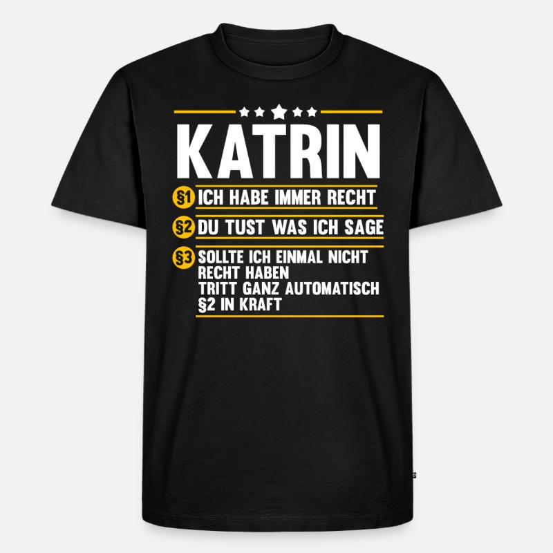 Katrin - Männer Premium Bio T-Shirt - Schwarz