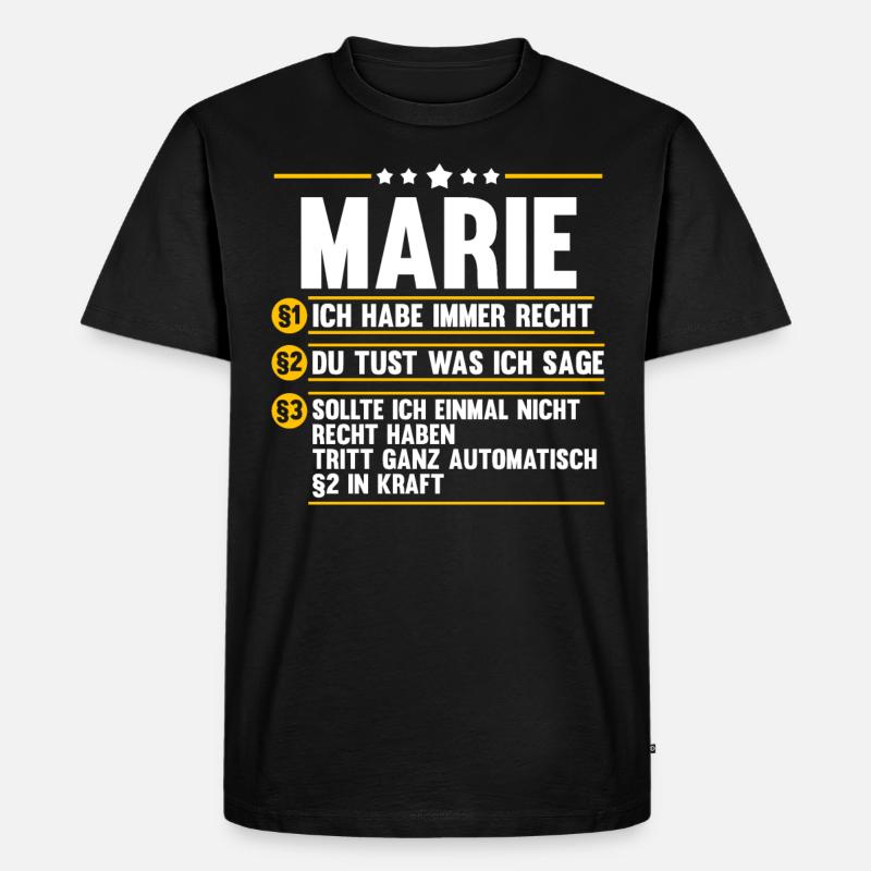 Marie - Männer Premium Bio T-Shirt - Schwarz