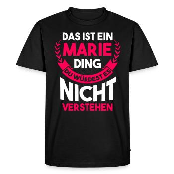 Marie - Männer Premium Bio T-Shirt - Schwarz - Vorne - Nico (187cm)