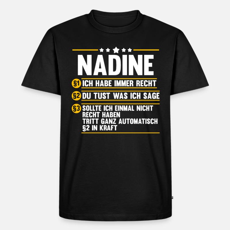 Nadine - Männer Premium Bio T-Shirt - Schwarz