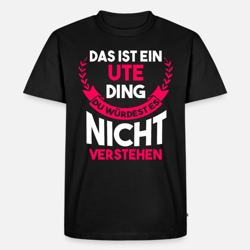 Ute - Männer Premium Bio T-Shirt - Schwarz