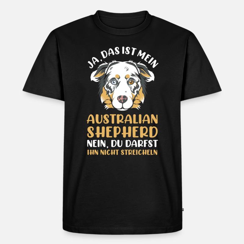 Hund Australian Shepherd - Männer Premium Bio T-Shirt - Schwarz