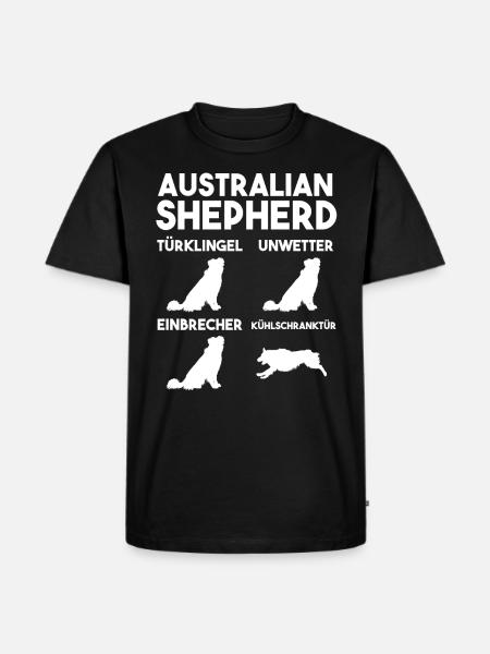 Hund Australian Shepherd - Männer Premium Bio T-Shirt - Schwarz