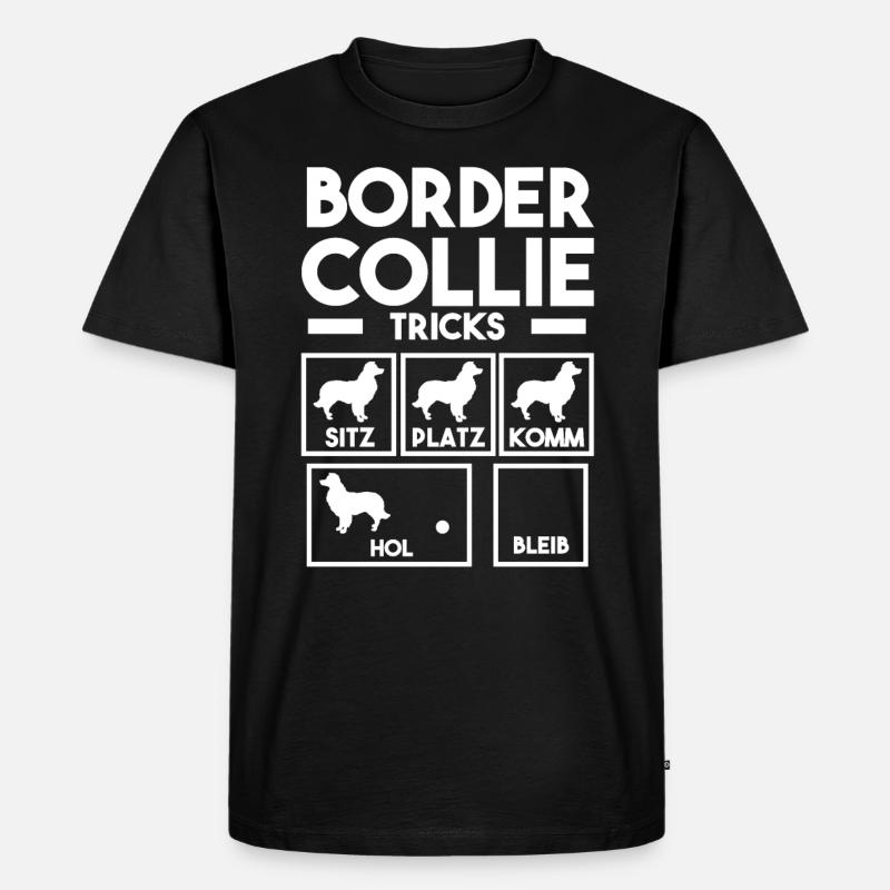Hund Border Collie - Männer Premium Bio T-Shirt - Schwarz