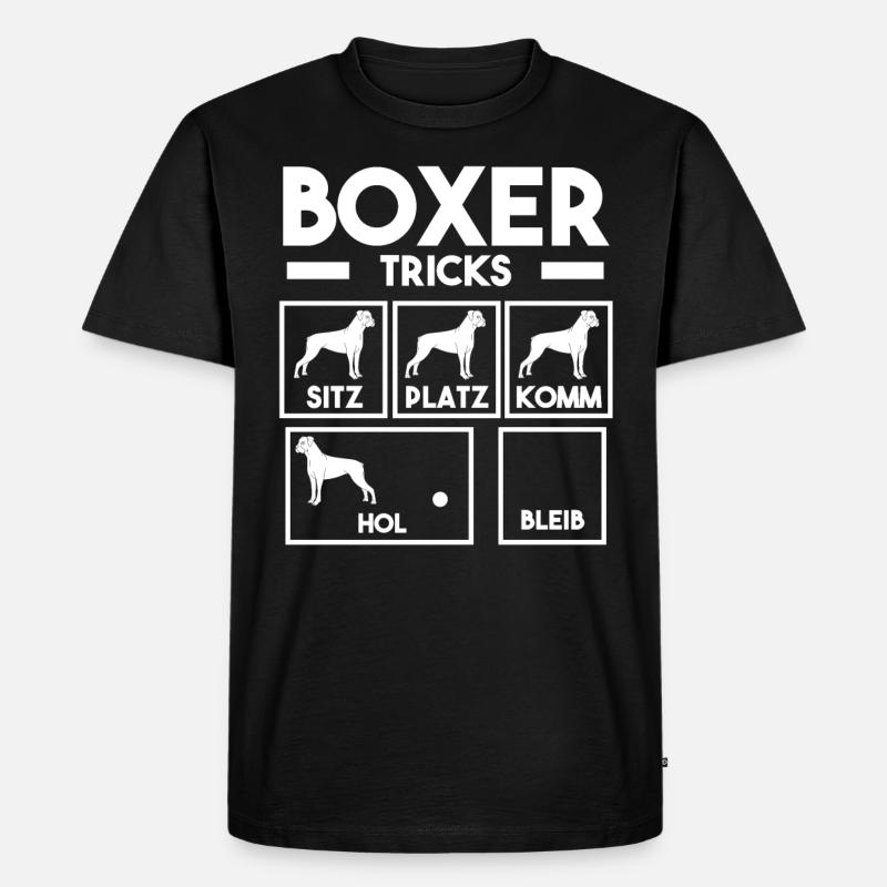 Hund Boxer - Männer Premium Bio T-Shirt - Schwarz