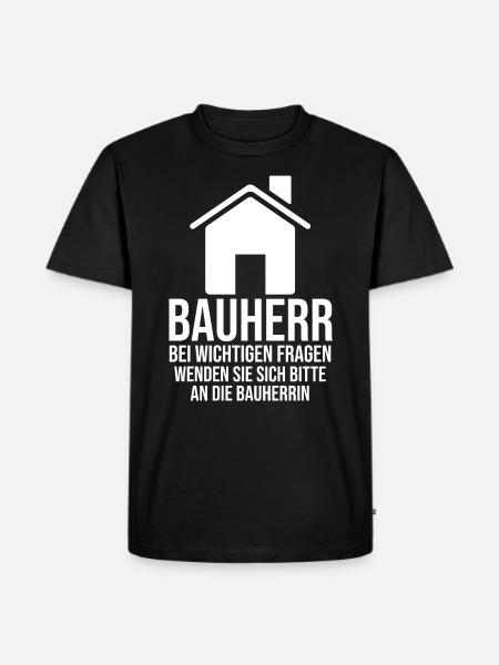 Bauherr - Männer Premium Bio T-Shirt - Schwarz