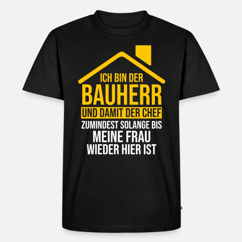 Bauherr - Männer Premium Bio T-Shirt - Schwarz