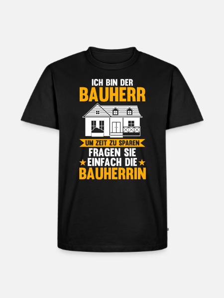 Bauherr - Männer Premium Bio T-Shirt - Schwarz