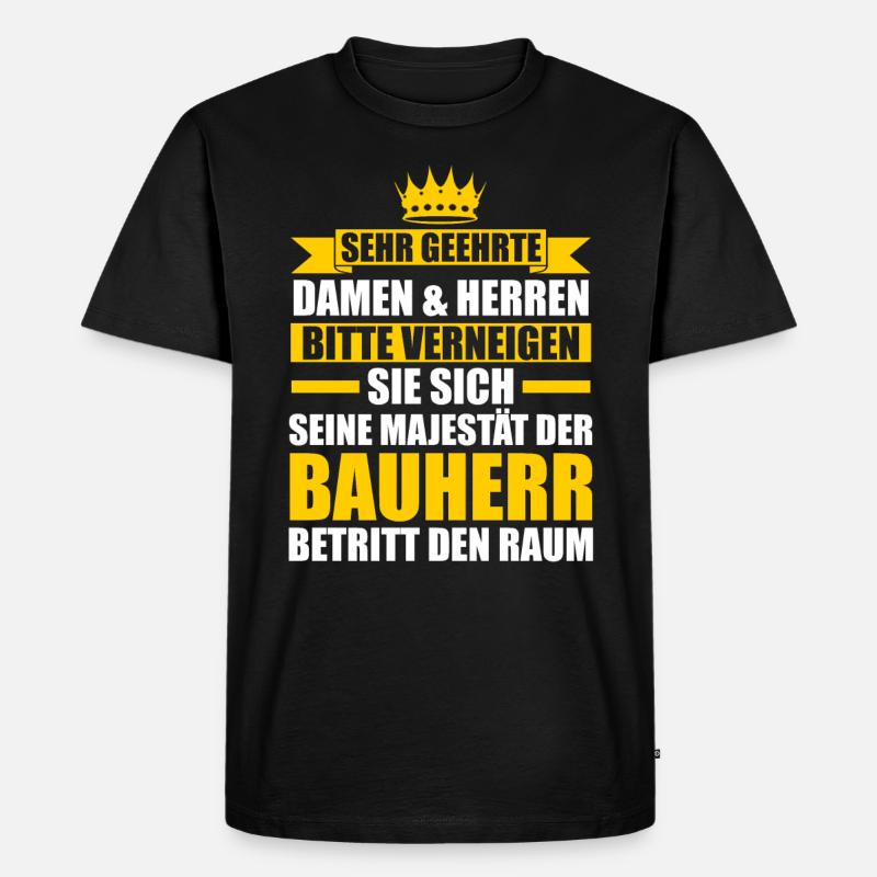 Bauherr - Männer Premium Bio T-Shirt - Schwarz