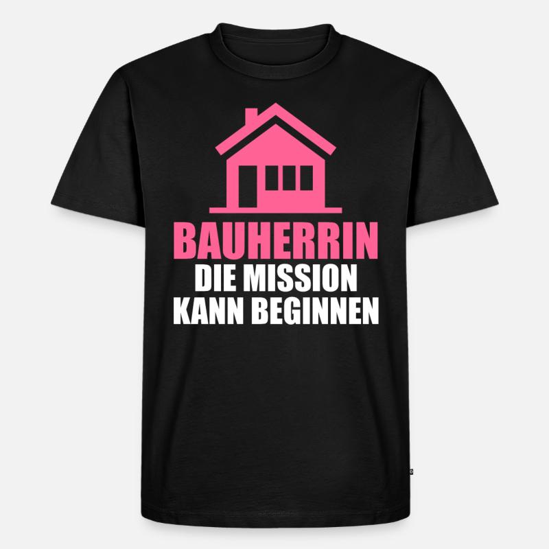 Bauherrin - Männer Premium Bio T-Shirt - Schwarz
