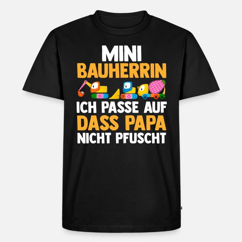 Bagger Bauherrin - Männer Premium Bio T-Shirt - Schwarz