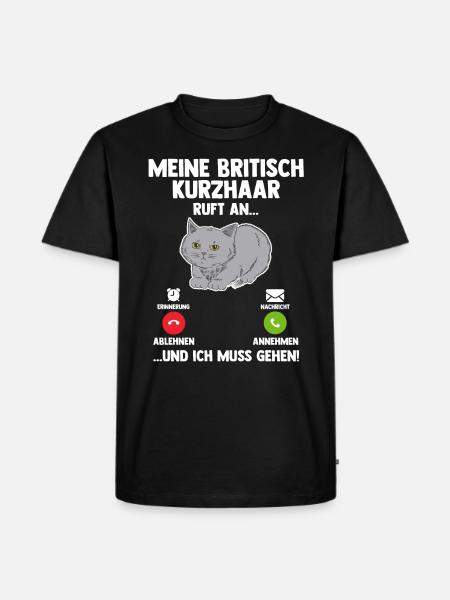 Britisch Kurzhaar Katze - Männer Premium Bio T-Shirt - Schwarz
