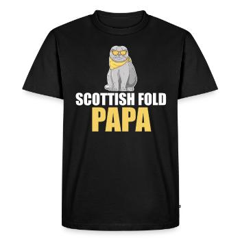 Scottish Fold Cat - Men's Premium Organic T-Shirt - black - Front - Nico (187cm)