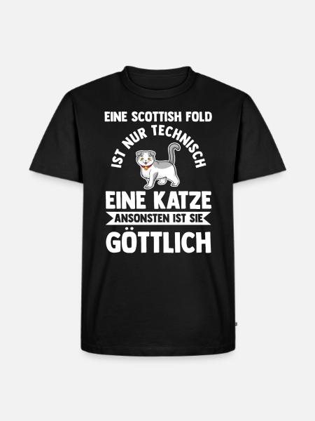 Scottish Fold Katze - Männer Premium Bio T-Shirt - Schwarz