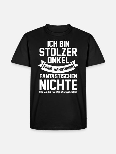 Patenonkel Nichte Onkel - Männer Premium Bio T-Shirt - Schwarz