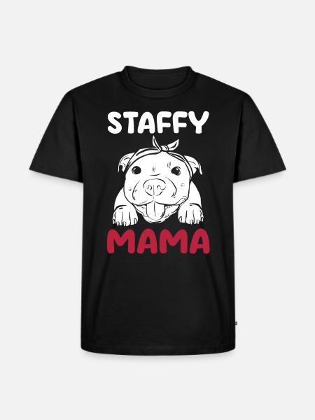Dog Staffy Mama - Men's Premium Organic T-Shirt - black