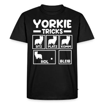 Chien Yorkie - T-shirt Premium bio Homme - noir - Devant - Nico (187cm)