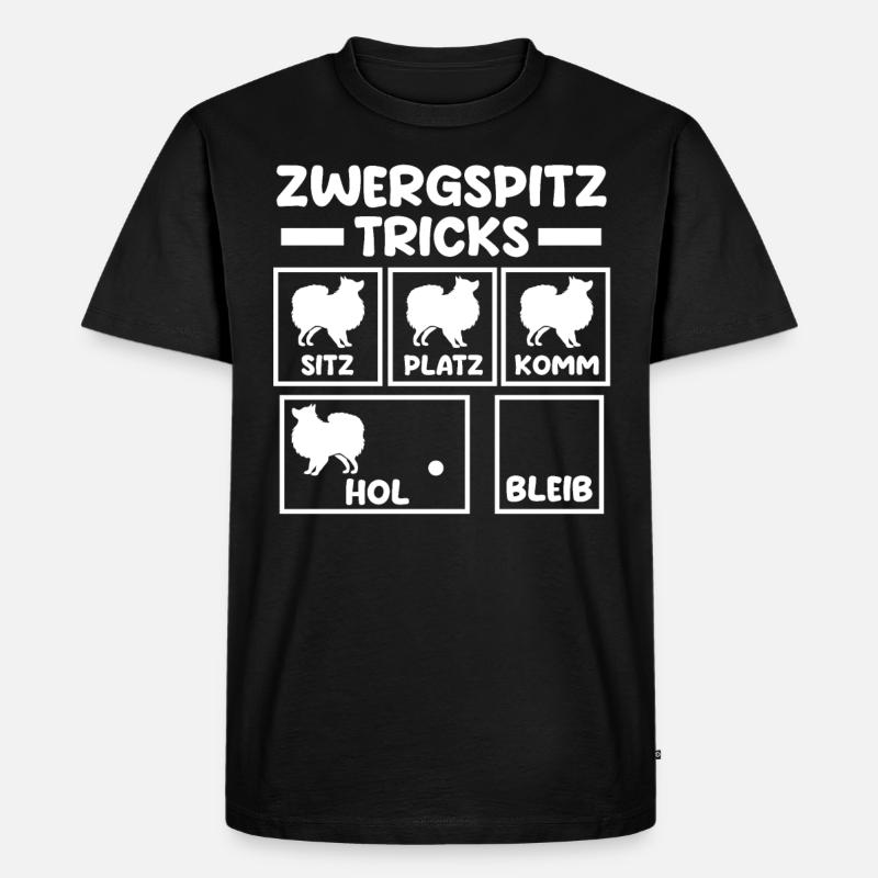 Hund Zwergspitz - Männer Premium Bio T-Shirt - Schwarz