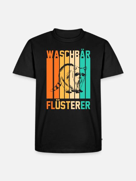 Tiermotiv Waschbär - Männer Premium Bio T-Shirt - Schwarz