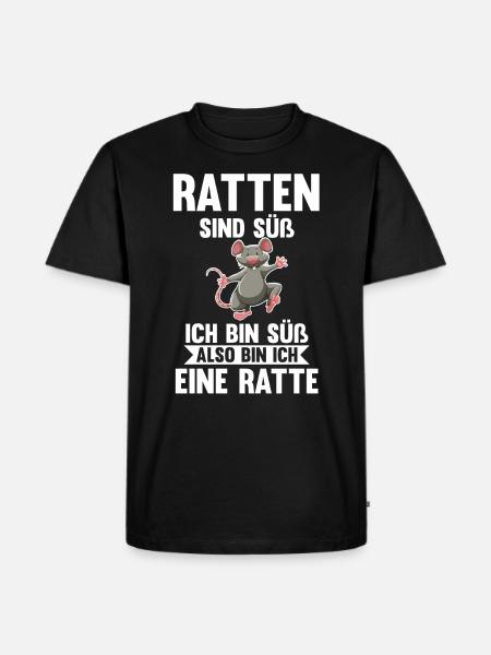 Nagetier Ratte Ratten - Männer Premium Bio T-Shirt - Schwarz