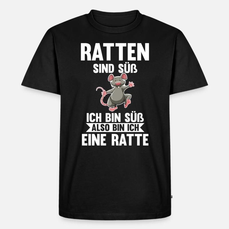 Nagetier Ratte Ratten - Männer Premium Bio T-Shirt - Schwarz