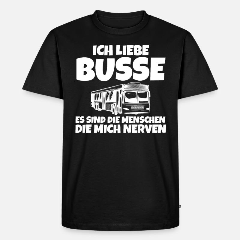 Busfahrer Bus - Männer Premium Bio T-Shirt - Schwarz