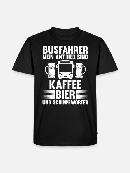 Bus Bier Kaffee Busfahrer - Männer Premium Bio T-Shirt - Schwarz