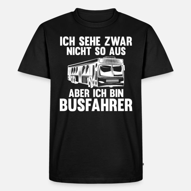 Bus Busfahrer - Männer Premium Bio T-Shirt - Schwarz