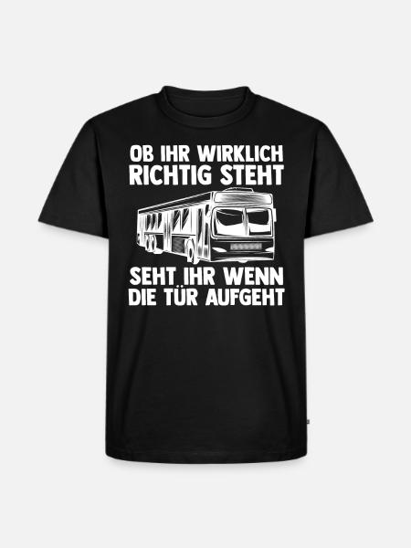 Bus Busfahrer - Männer Premium Bio T-Shirt - Schwarz