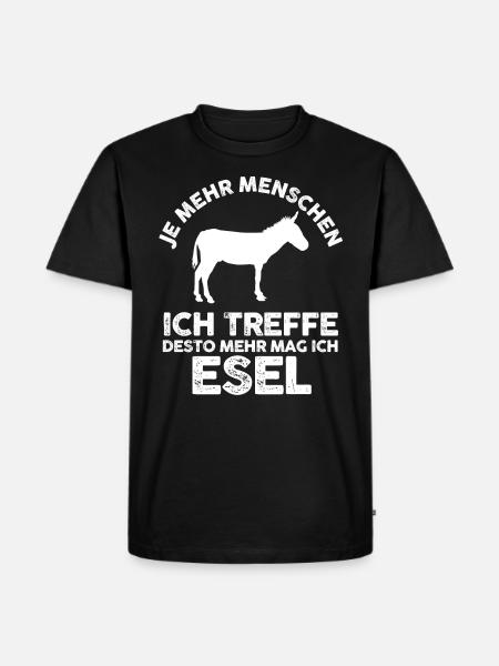Esel - Männer Premium Bio T-Shirt - Schwarz