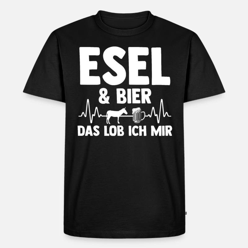 Bier Esel - Männer Premium Bio T-Shirt - Schwarz