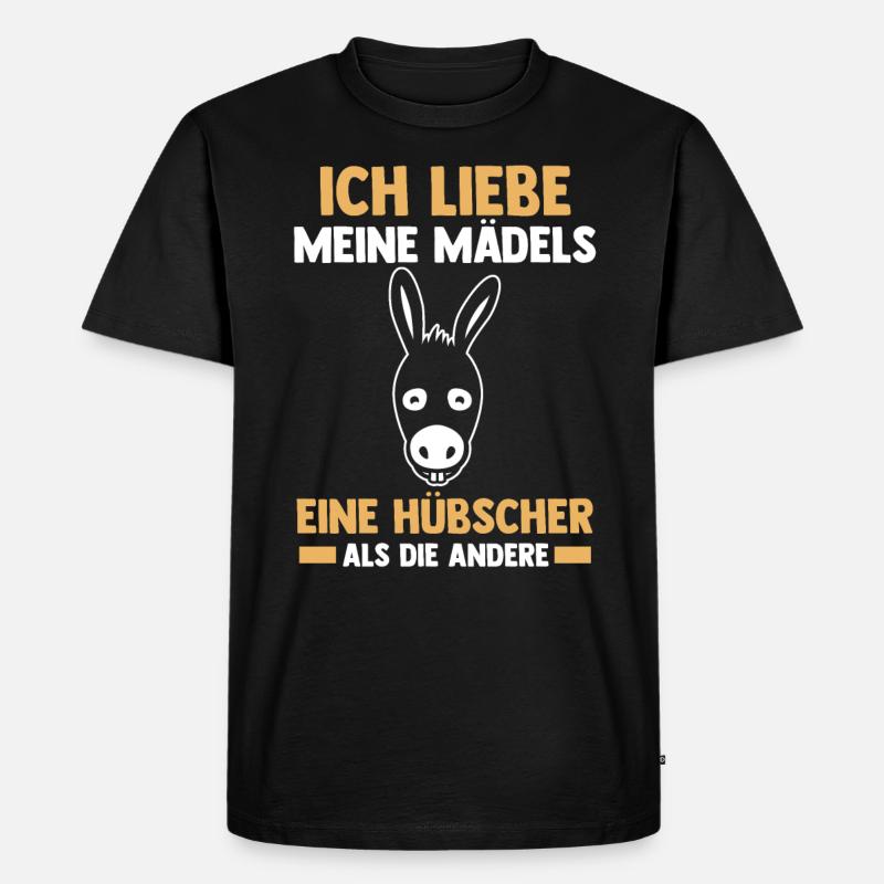 Esel - Männer Premium Bio T-Shirt - Schwarz