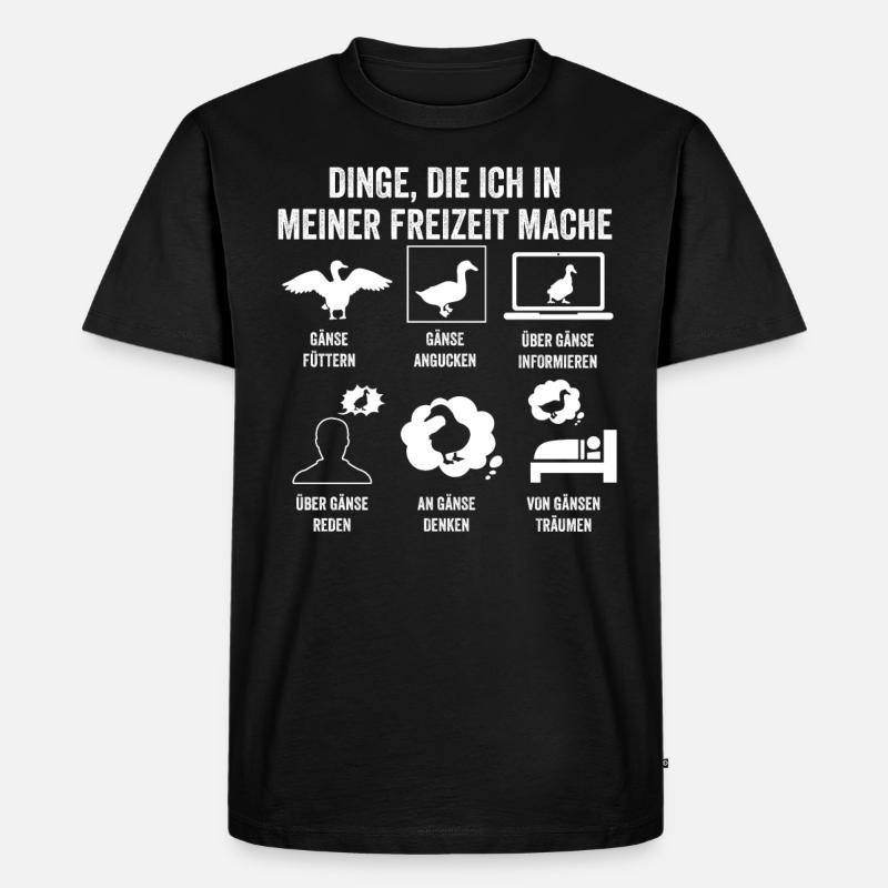 Gans Gänse - Männer Premium Bio T-Shirt - Schwarz