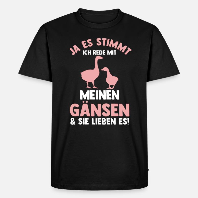 Gans Gänse - Männer Premium Bio T-Shirt - Schwarz