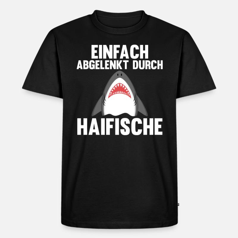Fische Haifisch - Männer Premium Bio T-Shirt - Schwarz