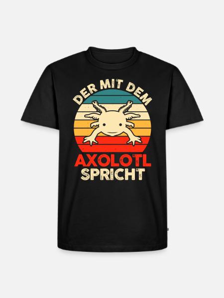 Axolotl - Männer Premium Bio T-Shirt - Schwarz