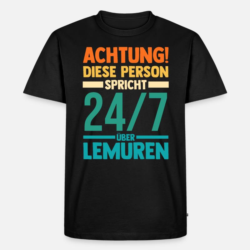 Lemur - Männer Premium Bio T-Shirt - Schwarz
