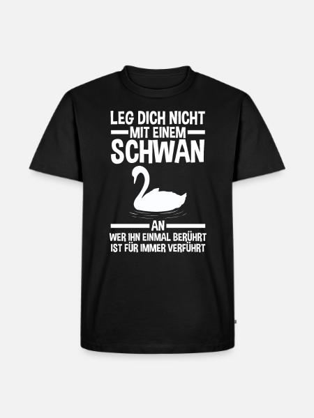Schwan - Männer Premium Bio T-Shirt - Schwarz
