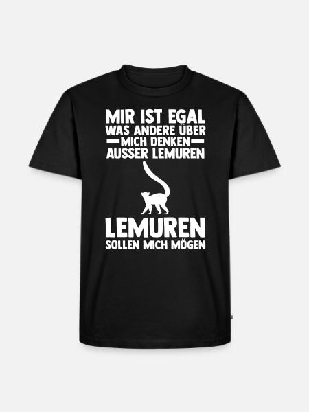 Lemur - Männer Premium Bio T-Shirt - Schwarz