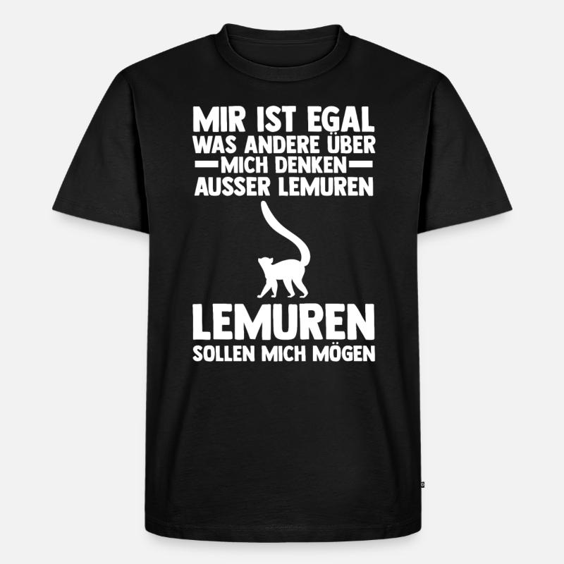 Lemur - Männer Premium Bio T-Shirt - Schwarz