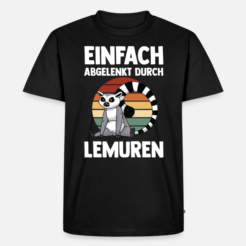 Lemur - Männer Premium Bio T-Shirt - Schwarz