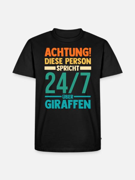 Giraffe Giraffen - Männer Premium Bio T-Shirt - Schwarz
