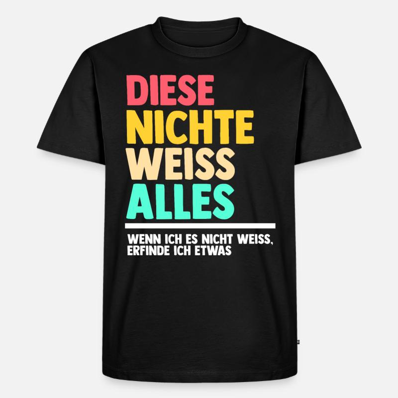 Nichte - Männer Premium Bio T-Shirt - Schwarz
