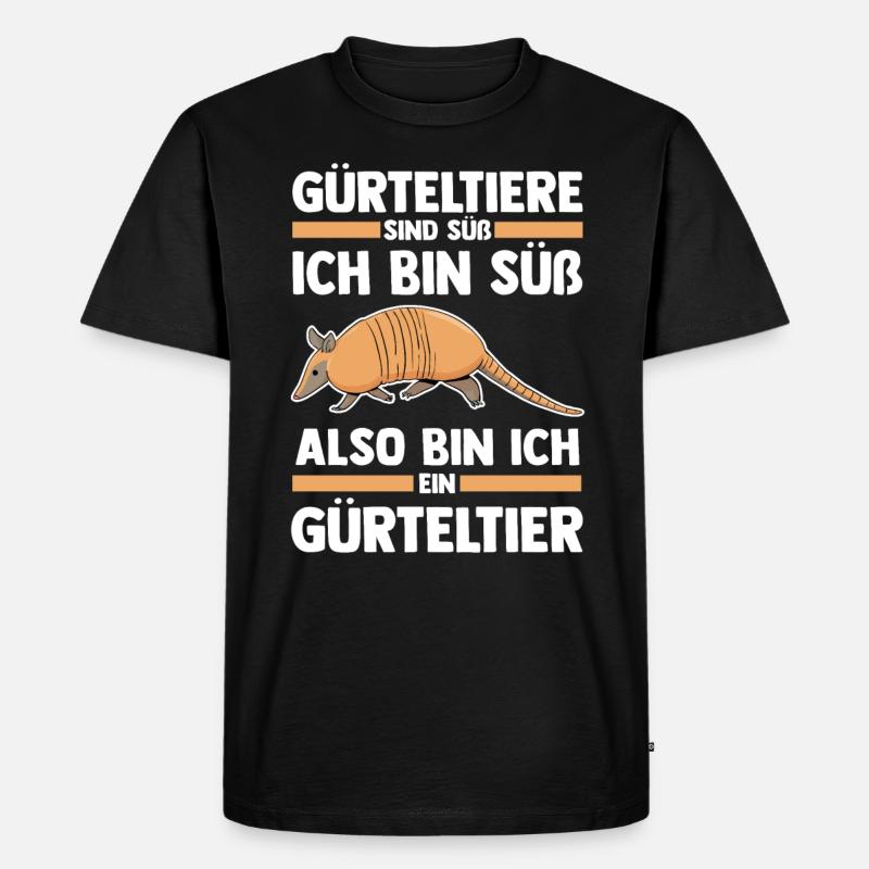 Gürteltier - Männer Premium Bio T-Shirt - Schwarz