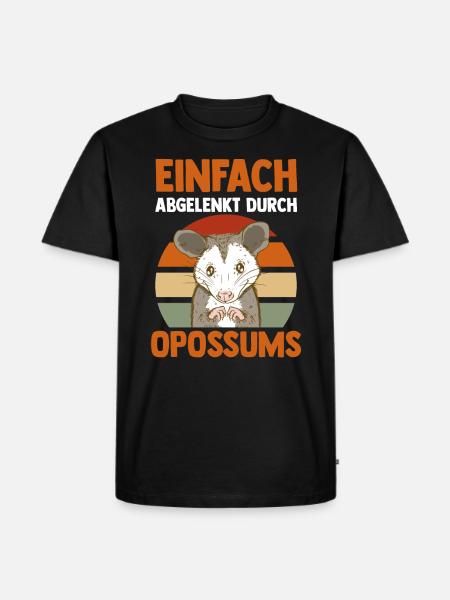 Opossum - Männer Premium Bio T-Shirt - Schwarz