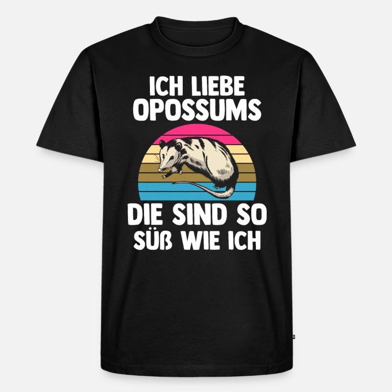 Opossum - Männer Premium Bio T-Shirt - Schwarz