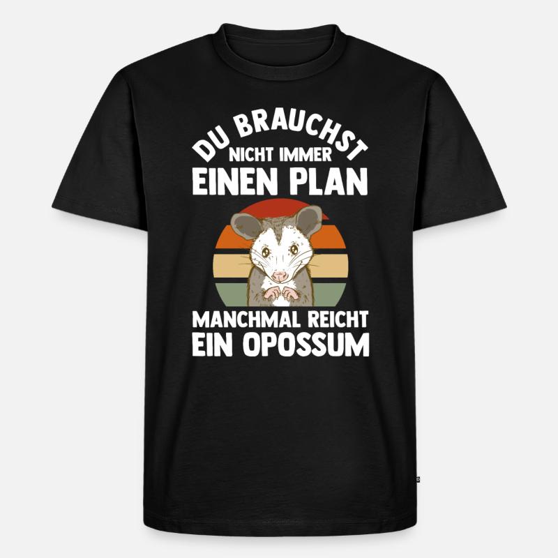 Opossum - Männer Premium Bio T-Shirt - Schwarz