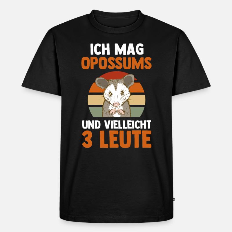 Opossum - Männer Premium Bio T-Shirt - Schwarz